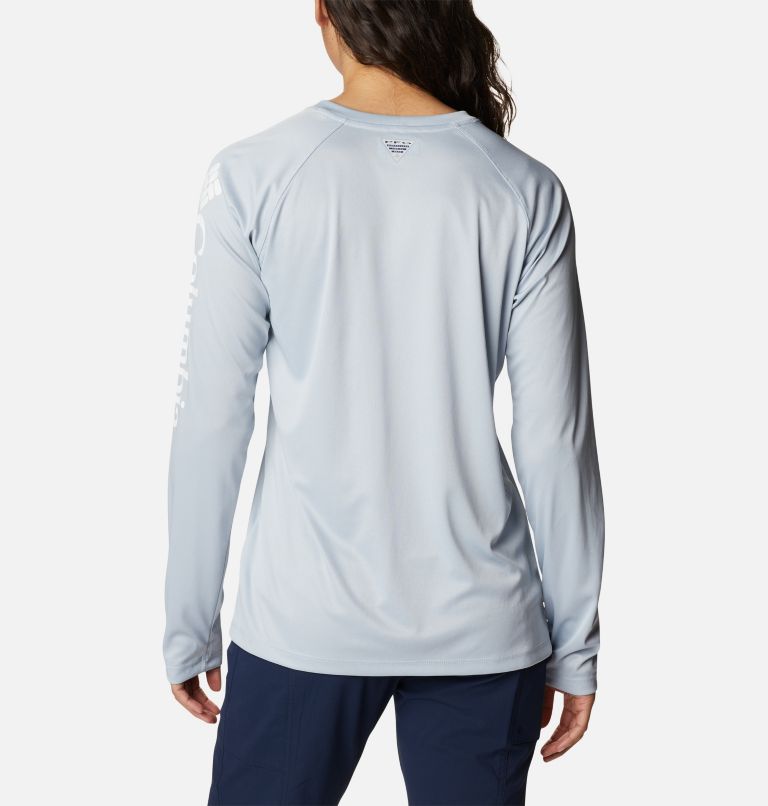 Thumbnail: T-shirt à manches longues chiné Tidal Tee pour femme, Color: Cirrus Grey Heather, White Logo, image 2