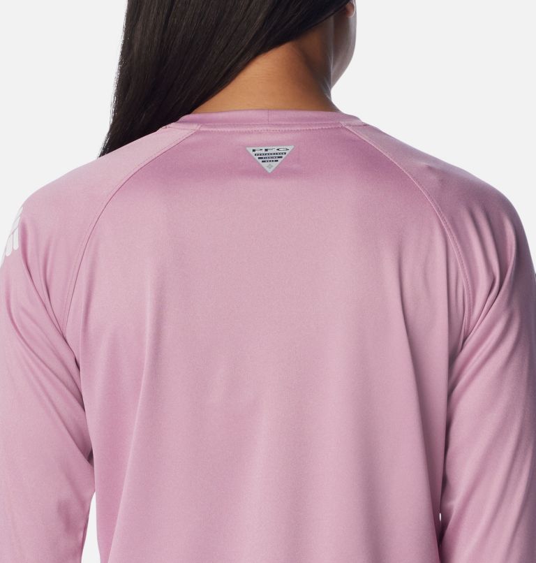 T-shirt à manches longues chiné Tidal Tee pour femme, Color: Minuet Heather, White Logo, image 5