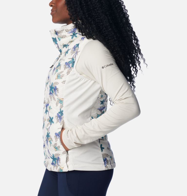 Women's Powder Pass Vest, Color: Sea Salt Tiger Lilies Print, image 3