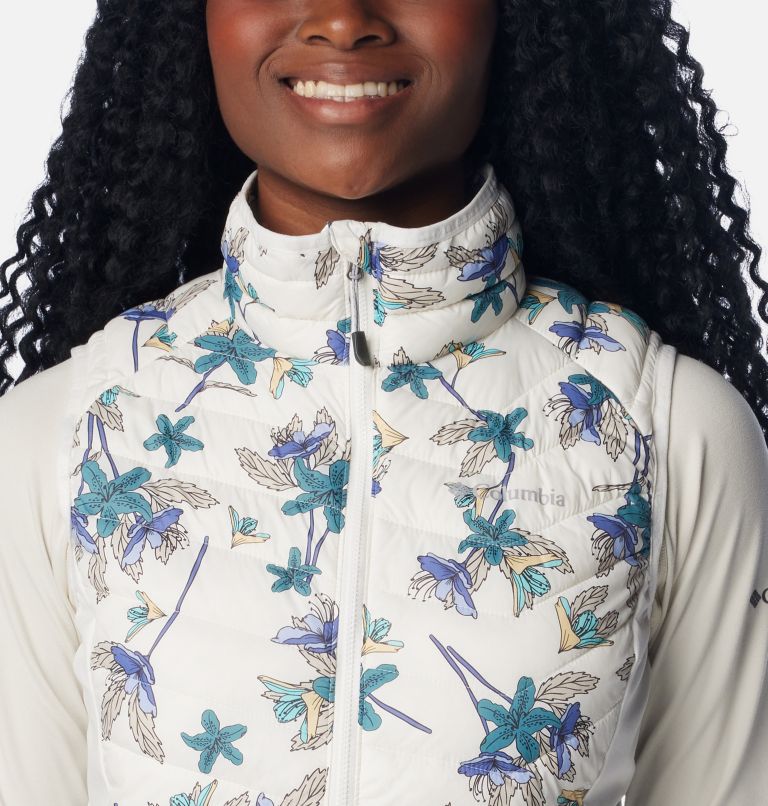 Women's Powder Pass Vest, Color: Sea Salt Tiger Lilies Print, image 4