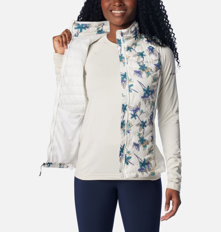 Women's Powder Pass Vest, Color: Sea Salt Tiger Lilies Print, image 5