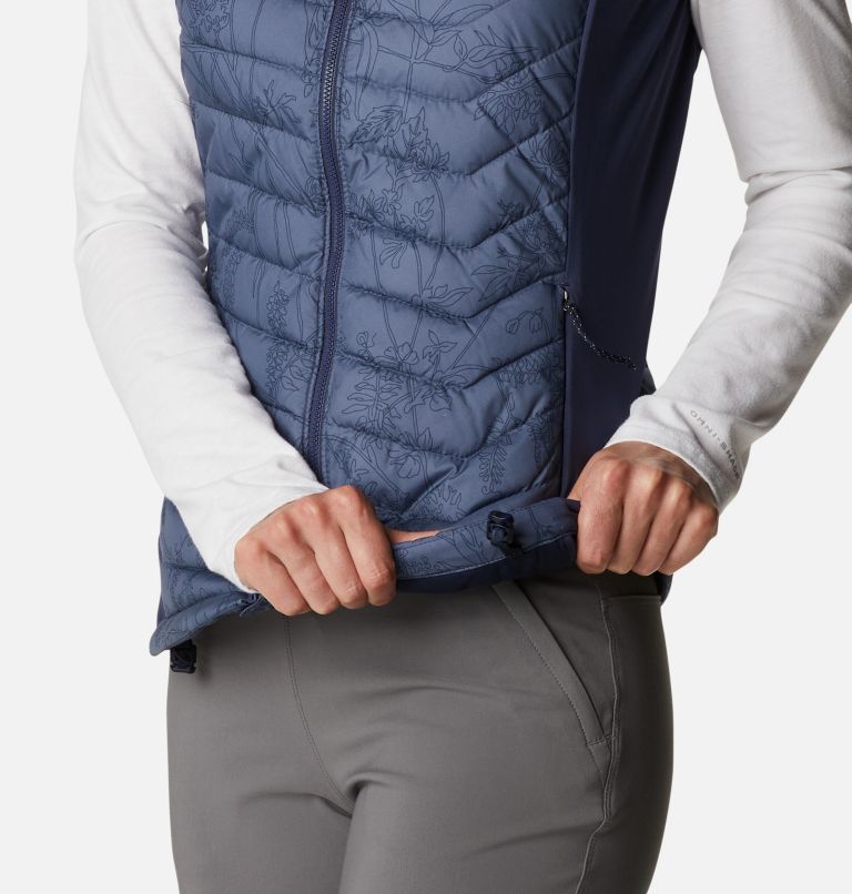 Women's Powder Pass Vest, Color: Nocturnal Art Bouquet Print Tonal, image 6