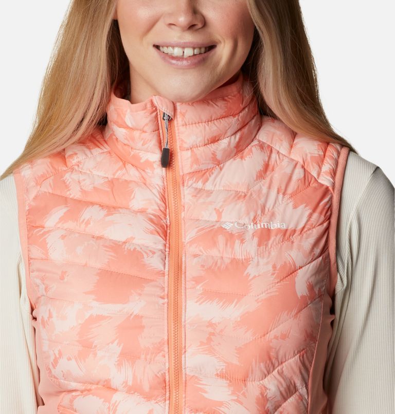 Women's Powder Pass Vest, Color: Coral Reef Typhoon Blooms, Coral Reef, image 4