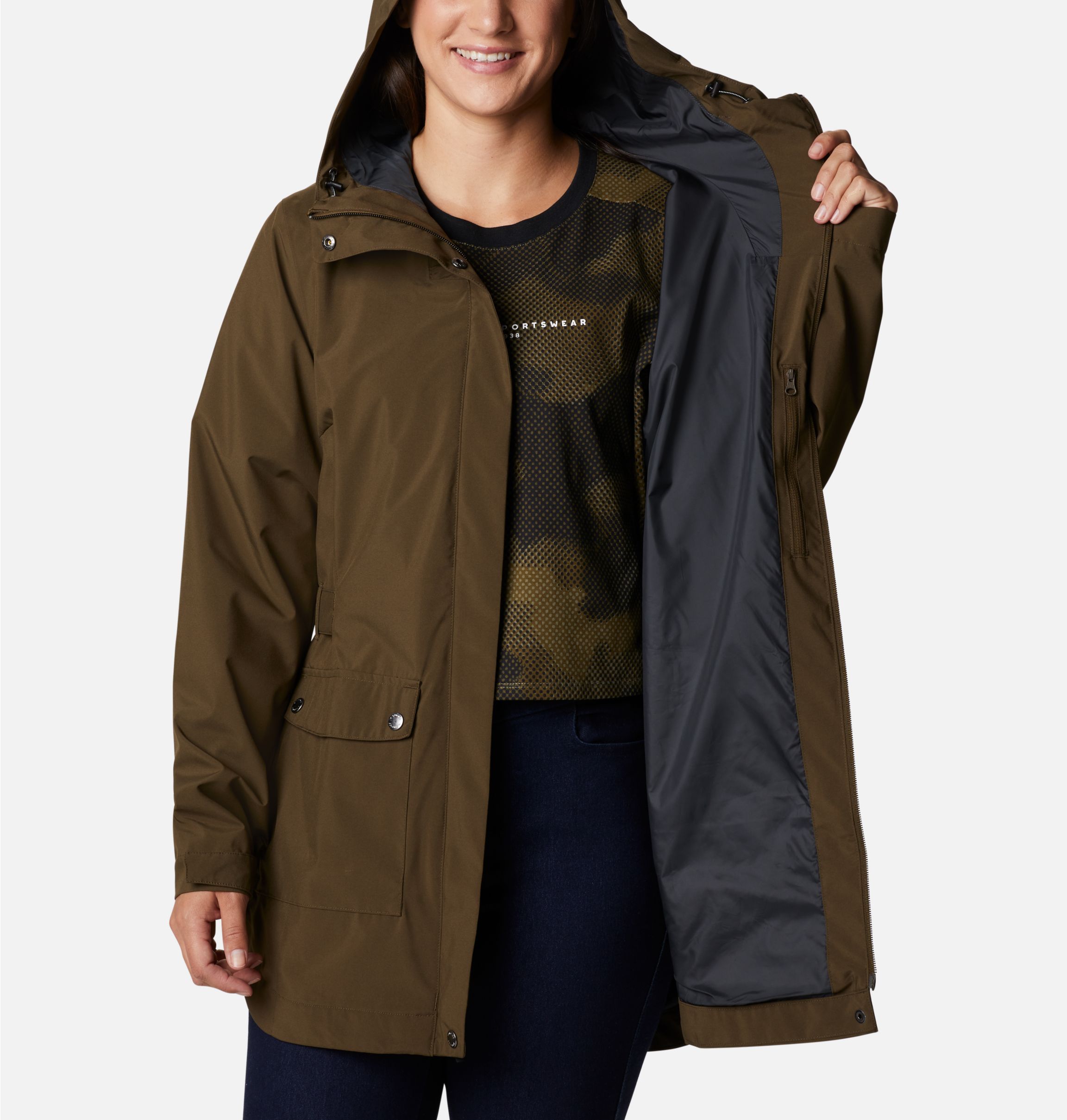 Cortaviento here and there trench jacket fashion azul columbia