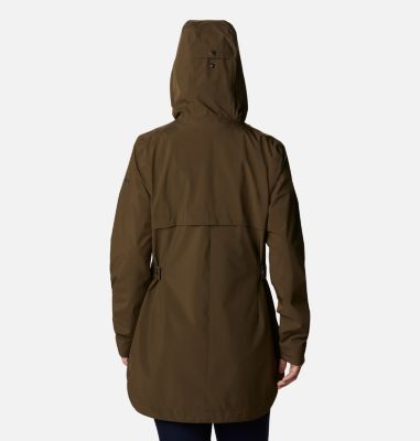 Women's Here And There&trade; Waterproof Trench Jacket Here And There&trade; Trench Jacket | 319 | S, Olive Green, back