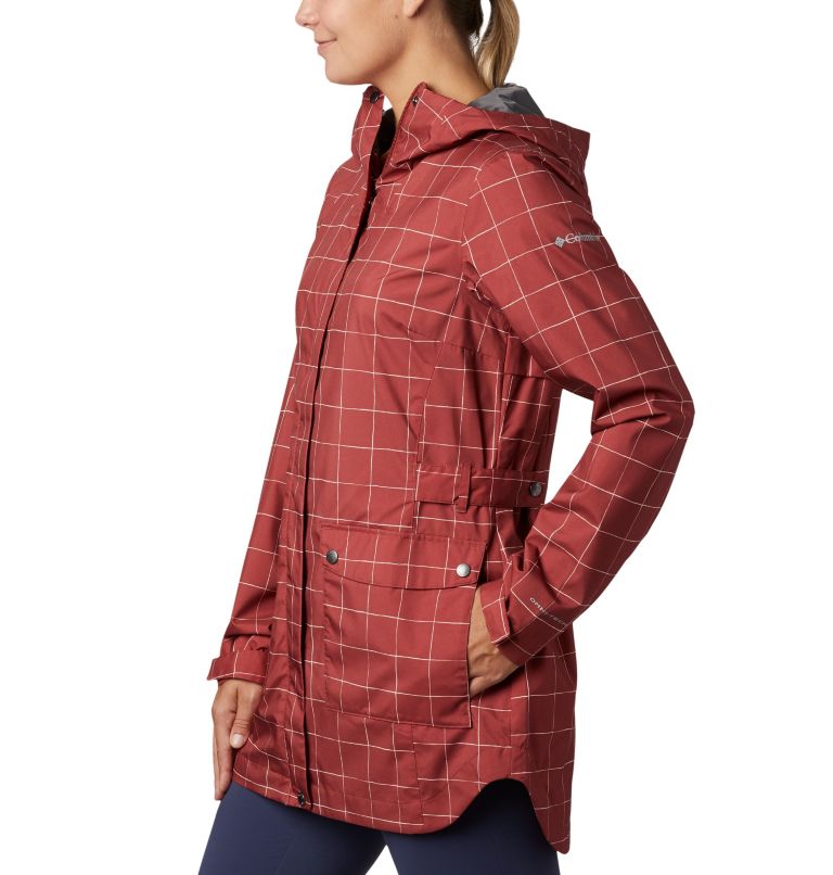 Here And There Trench Jacket | 638 | L, Color: Dusty Crimson Windowpane Print, image 3