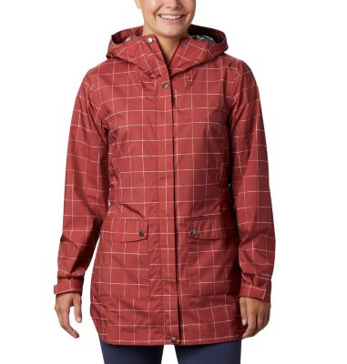 columbia women's here and there long rain jacket