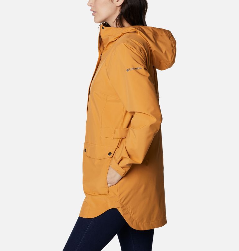Women's Here And There Waterproof Trench Jacket, Color: Canyon Sun, image 3