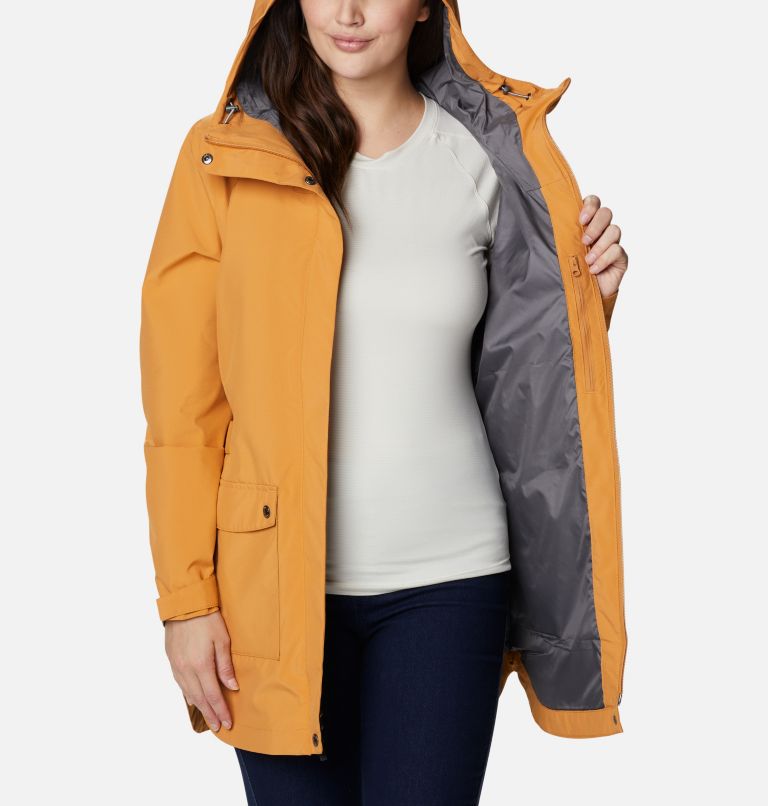 Women's Here And There Waterproof Trench Jacket, Color: Canyon Sun, image 5