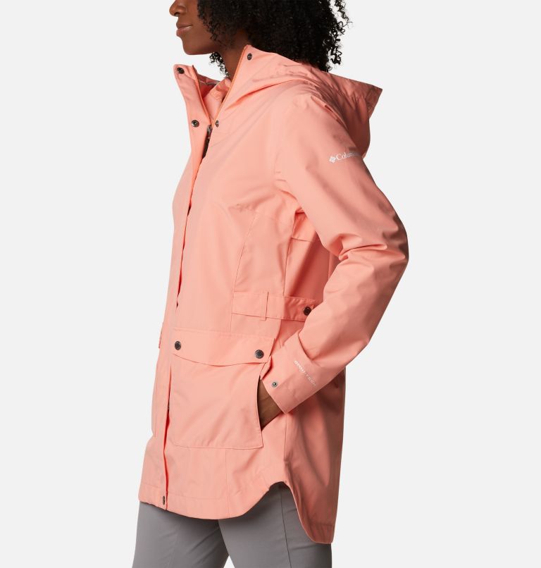 Thumbnail: Women's Here And There Waterproof Trench Jacket, Color: Coral Reef, image 3