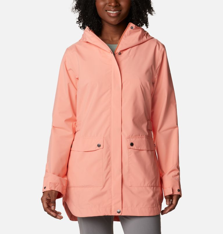 Thumbnail: Women's Here And There Waterproof Trench Jacket, Color: Coral Reef, image 1