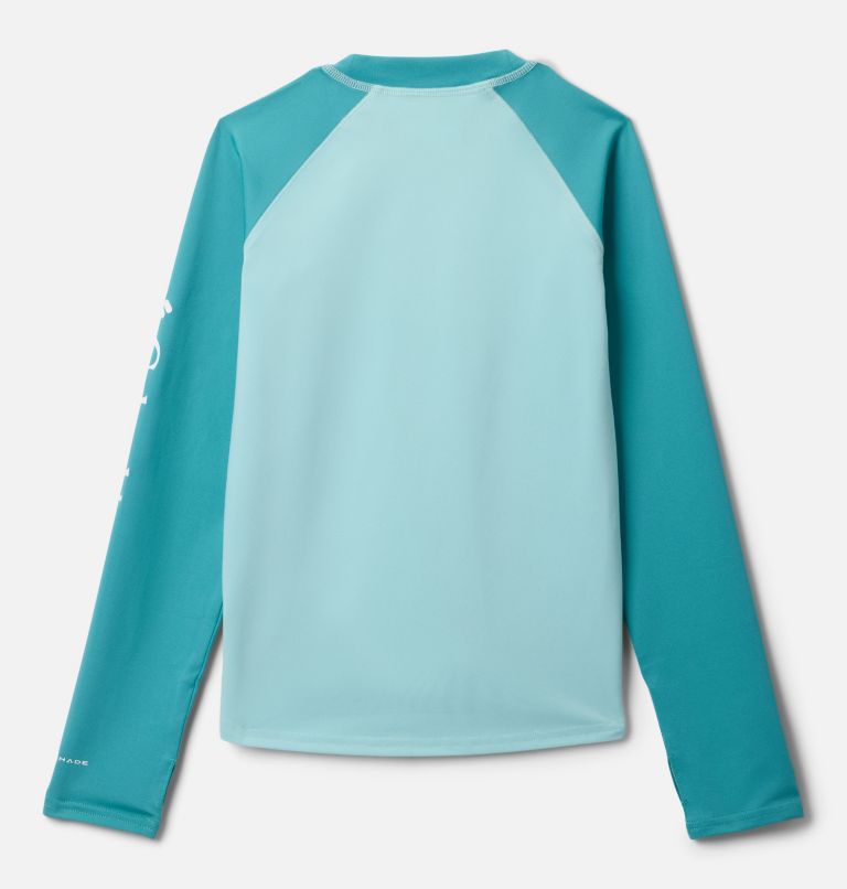 Kids’ Sandy Shores Long Sleeve Sunguard Shirt, Color: Spray, Teal, image 2