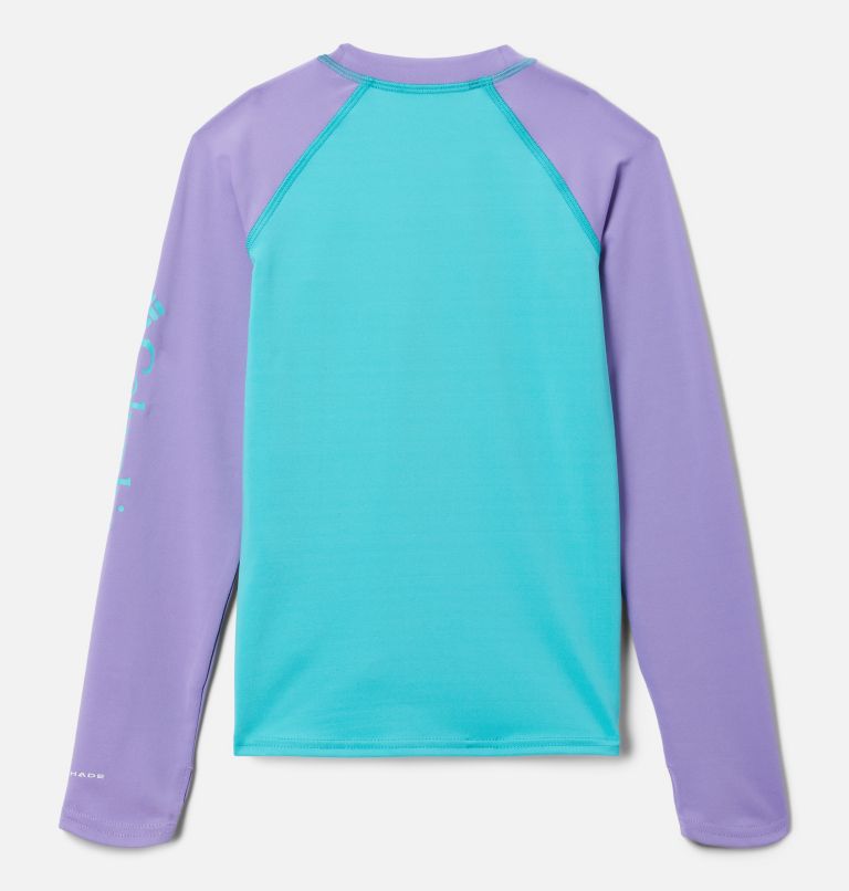 Youth Sandy Shores Technical Long Sleeve Top, Color: Geyser, Paisley Purple, image 2