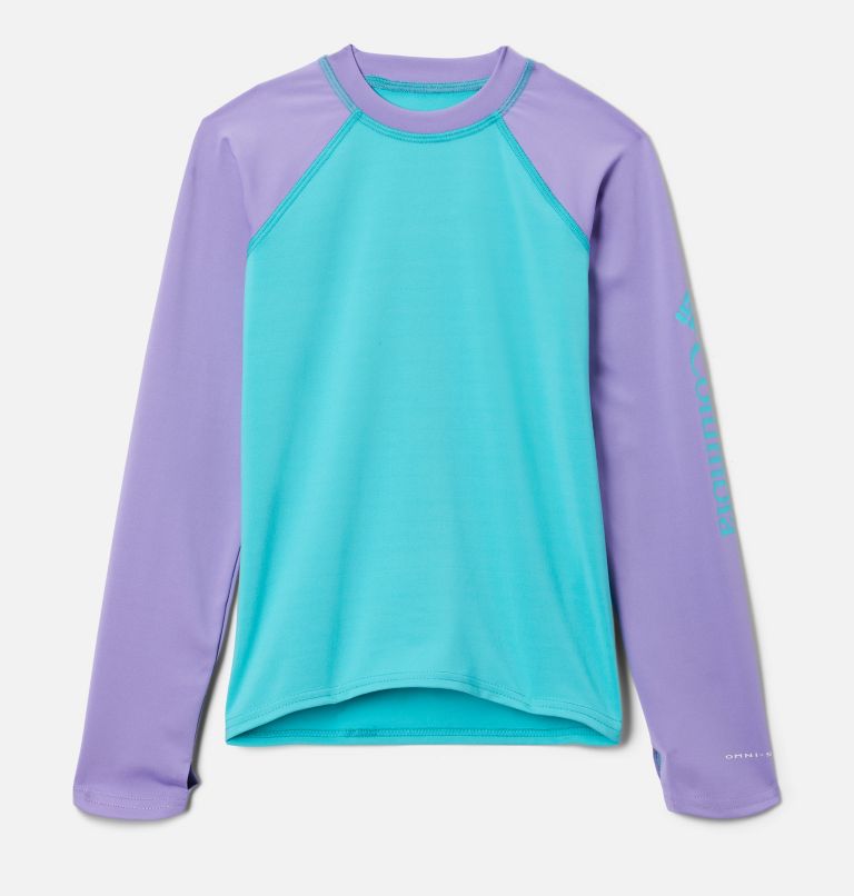 Youth Sandy Shores Technical Long Sleeve Top, Color: Geyser, Paisley Purple, image 1
