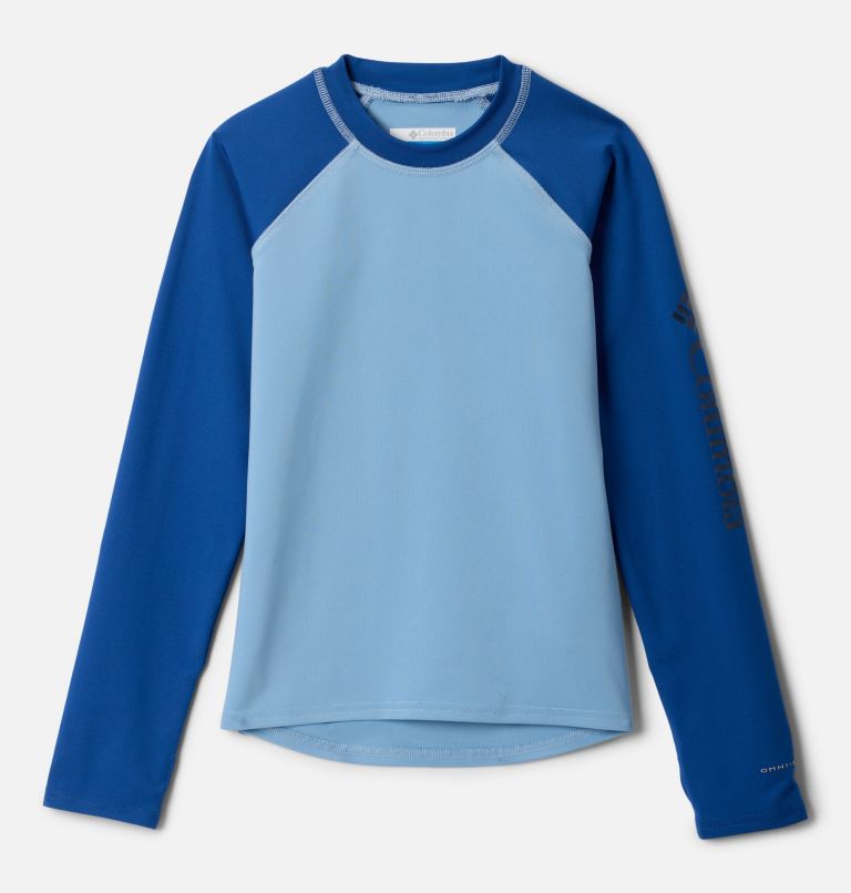 Kids’ Sandy Shores Long Sleeve Sunguard Shirt, Color: Ripple Blue, Mountain Blue, image 1