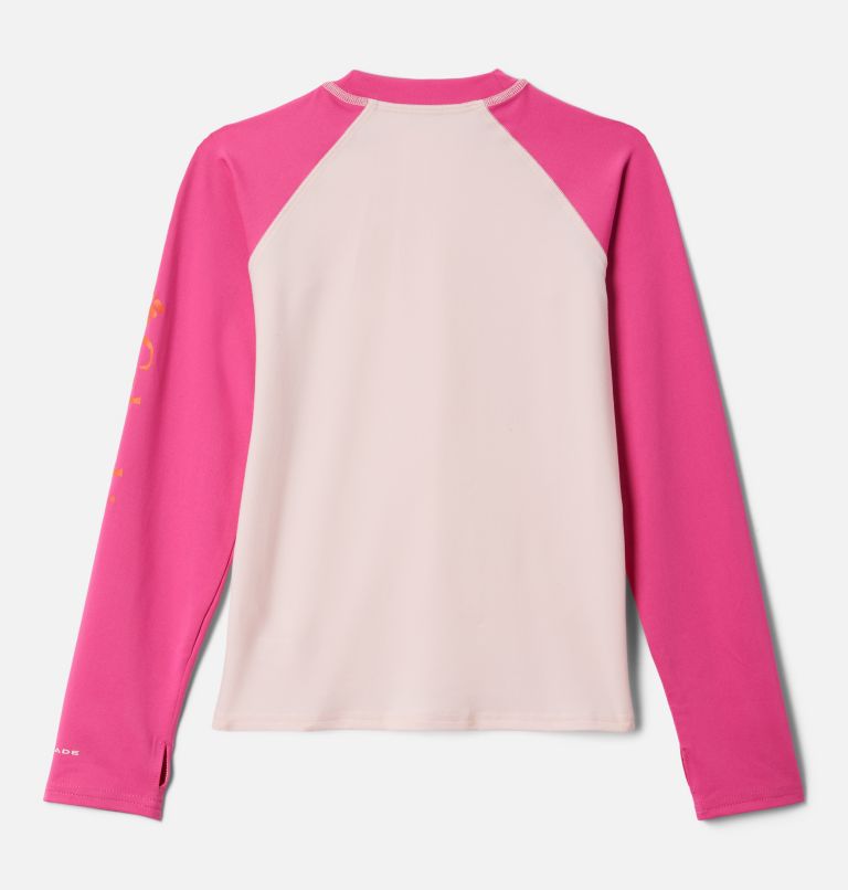 Thumbnail: Kids’ Sandy Shores Long Sleeve Sunguard Shirt, Color: Satin Pink, Pink Ice, image 2