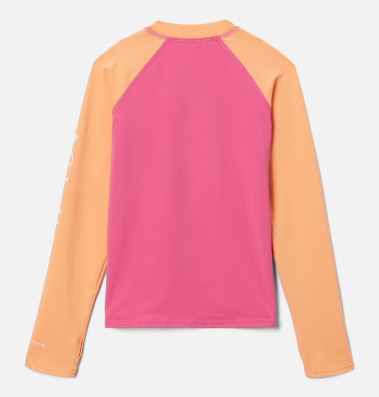 Youth Sandy Shores Technical Long Sleeve Top, Color: Wild Geranium, Peach, image 2