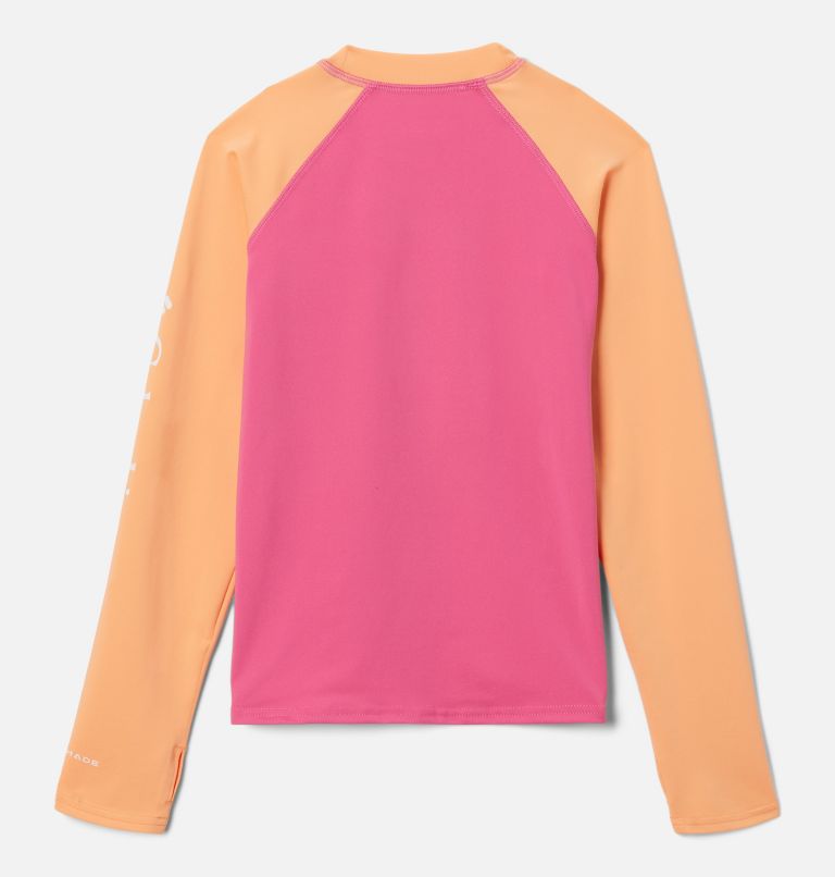 Thumbnail: Kids’ Sandy Shores Long Sleeve Sunguard Shirt, Color: Wild Geranium, Peach, image 2