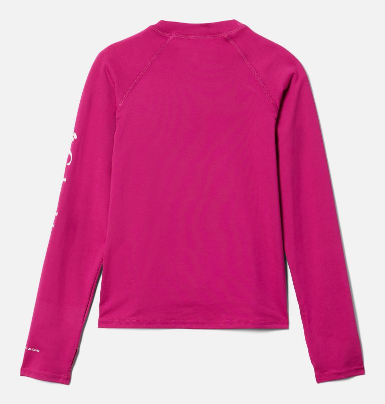 Kids’ Sandy Shores Long Sleeve Sunguard Shirt, Color: Wild Fuchsia, image 2