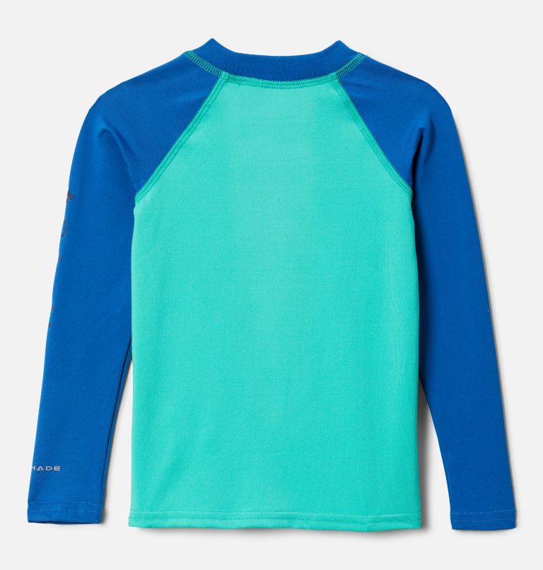Kids' Toddler Sandy Shores Long Sleeve Sunguard Shirt, Color: Electric Turquoise, Bright Indigo