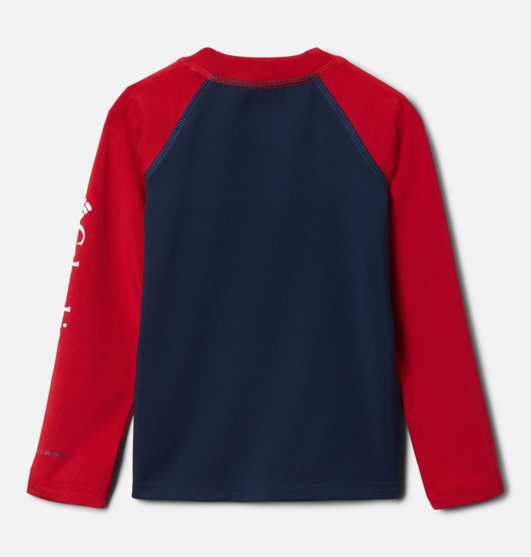 Toddler Sandy Shores Long Sleeve Sunguard Shirt, Color: Collegiate Navy, Mountain Red, image 2