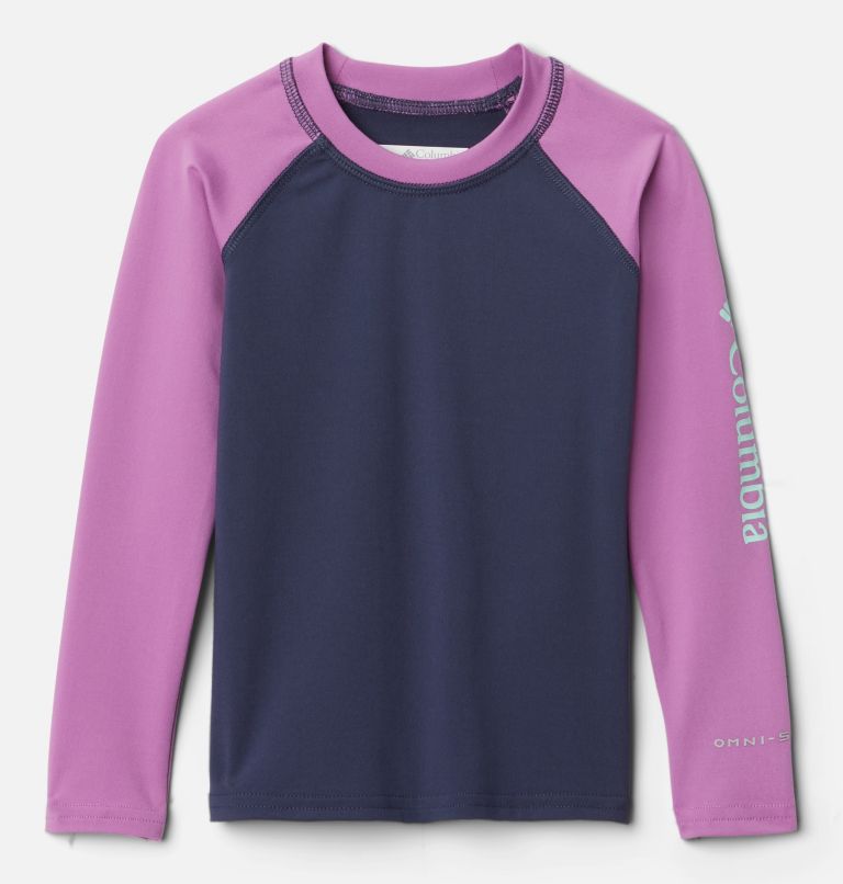 Kids' Toddler Sandy Shores Long Sleeve Sunguard Shirt, Color: Nocturnal, Blossom Pink, image 1
