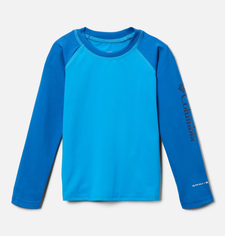 Thumbnail: Kids' Toddler Sandy Shores Long Sleeve Sunguard Shirt, Color: Compass Blue, Bright Indigo, image 1
