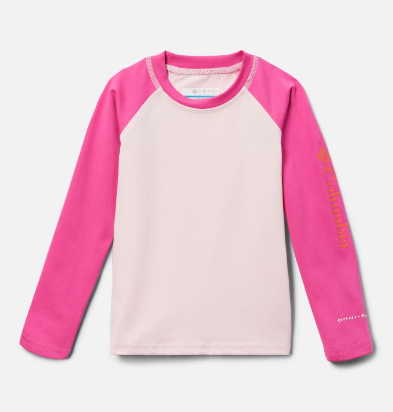 Toddler Sandy Shores Long Sleeve Sunguard Shirt, Color: Satin Pink, Pink Ice, image 1