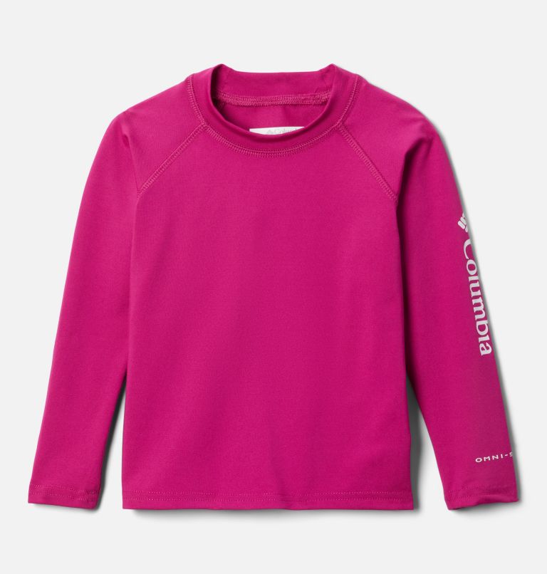 Kids' Toddler Sandy Shores Long Sleeve Sunguard Shirt, Color: Wild Fuchsia, image 1