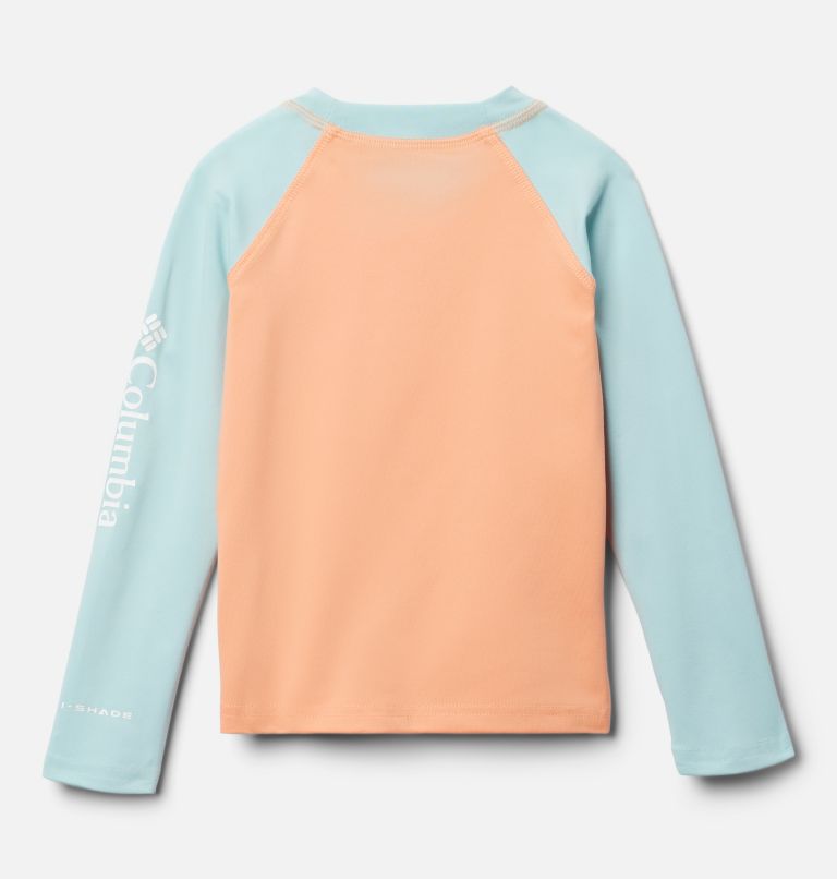 Kids' Toddler Sandy Shores Long Sleeve Sunguard Shirt, Color: Apricot Fizz, Spray, image 2