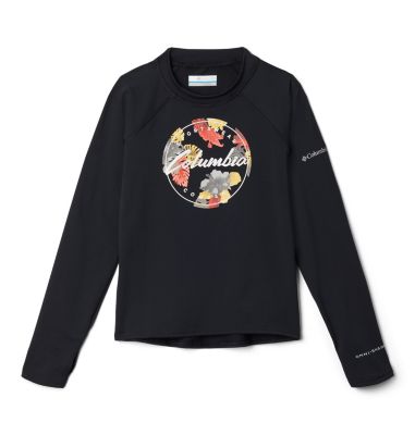 Boys' Sandy Shores&trade; Printed Top Sandy Shores&trade;Printed LS Sunguard | 368 | L, Black, Wildfire Tropical Graphic, front