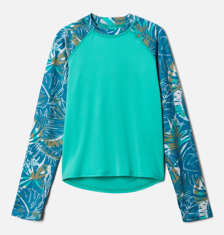 Youth Sandy Shores Technical Printed Top, Color: Electric Turquoise, Deep Marine King Pal, image 1