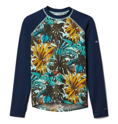 Boys' Sandy Shores&trade; Printed Top Sandy Shores&trade;Printed LS Sunguard | 368 | L, Mint Cay Toucanical Multi, Coll Navy, front