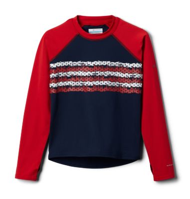 Boys' Sandy Shores&trade; Printed Top Sandy Shores&trade;Printed LS Sunguard | 368 | L, Coll Navy, Red Spark Outdoor Patriot, front