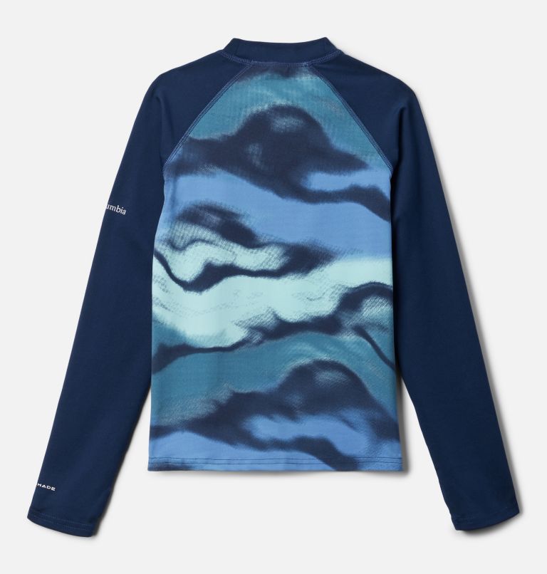 Kids’ Sandy Shores Printed Long Sleeve Sunguard Shirt, Color: Coll Navy Undercurrent, Coll Navy, image 2
