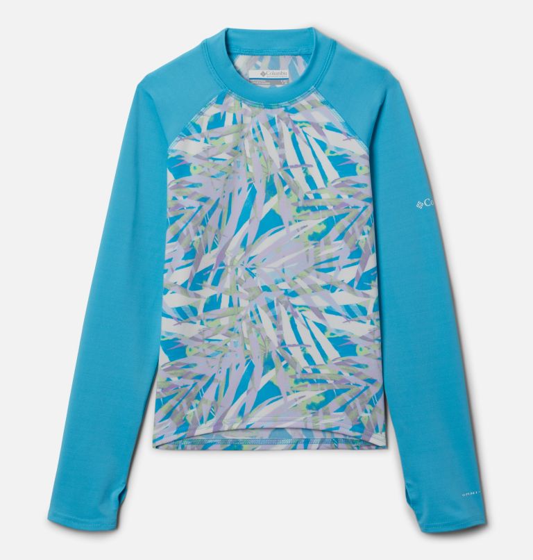 Youth Sandy Shores Technical Printed Top, Color: Purple Tint Dye Palms, Atoll, image 1