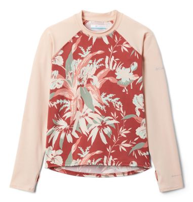 Boys' Sandy Shores&trade; Printed Top Sandy Shores&trade;Printed LS Sunguard | 368 | L, Dusty Crimson Magnolia Flrl, Peach Cloud, front