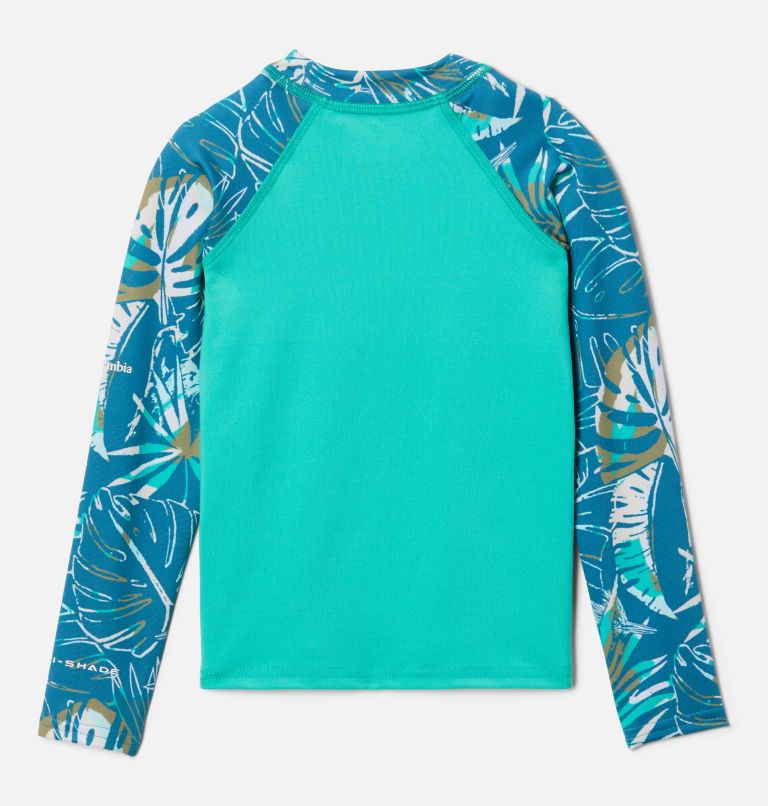 Haut imprimé Sandy Shores manches longues à protection solaire pour tout-petit, Color: Electric Turquoise, Deep Marine King Pal, image 2