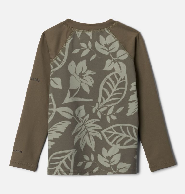Kids' Toddler Sandy Shores Printed Long Sleeve Sunguard Shirt, Color: Stone Green Pasteled Tonal, Stone Green, image 2