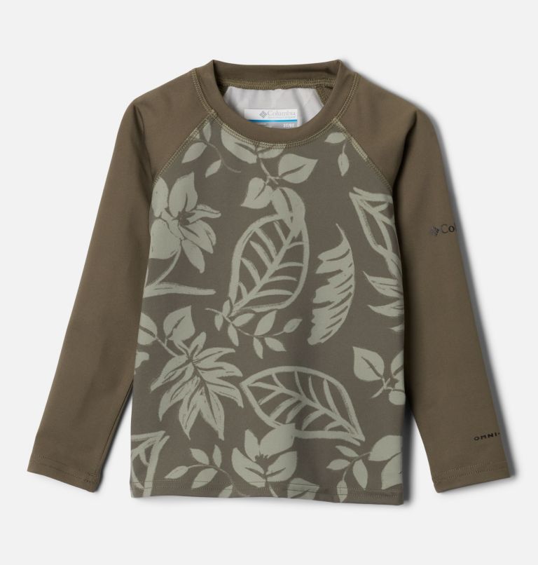 Kids' Toddler Sandy Shores Printed Long Sleeve Sunguard Shirt, Color: Stone Green Pasteled Tonal, Stone Green, image 1