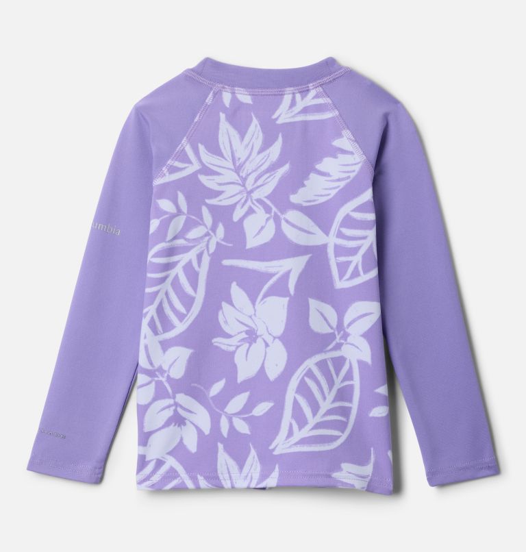 Kids' Toddler Sandy Shores Printed Long Sleeve Sunguard Shirt, Color: Paisley Purple Pasteled Tonal, Psly Prpl, image 2