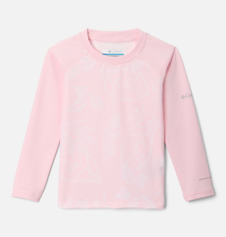 Kids' Toddler Sandy Shores Printed Long Sleeve Sunguard Shirt, Color: Satin Pink Pasteled Tonal, Satin Pink, image 1