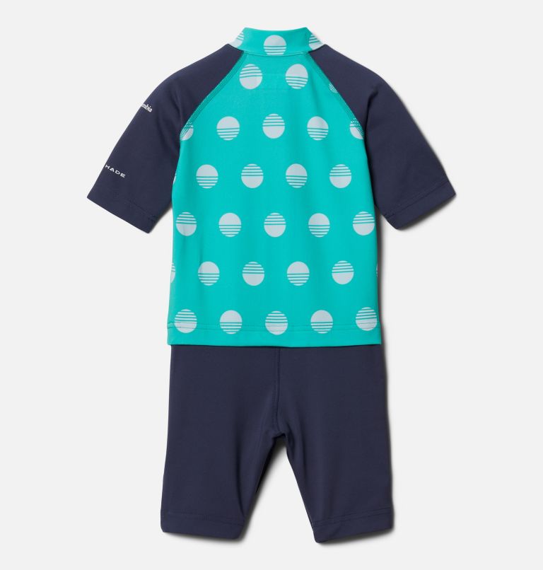 Thumbnail: Toddler Sandy Shores Sunguard Suit, Color: Electric Turquoise Sundaze, Nocturnal, image 2
