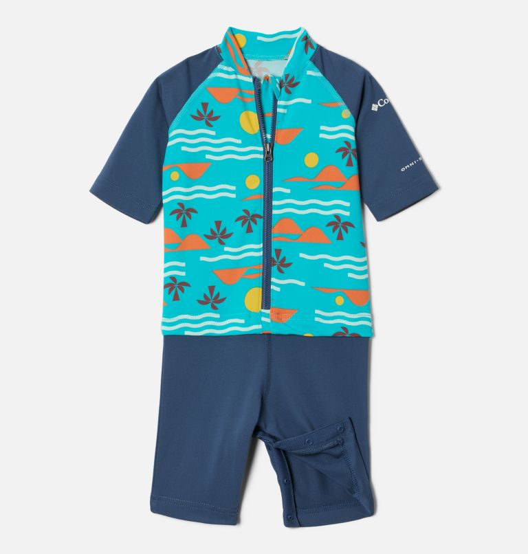 Sandy Shores Sunguard Suit | 454 | 2T, Color: Bright Aqua Seaside, Dark Mountain, image 1