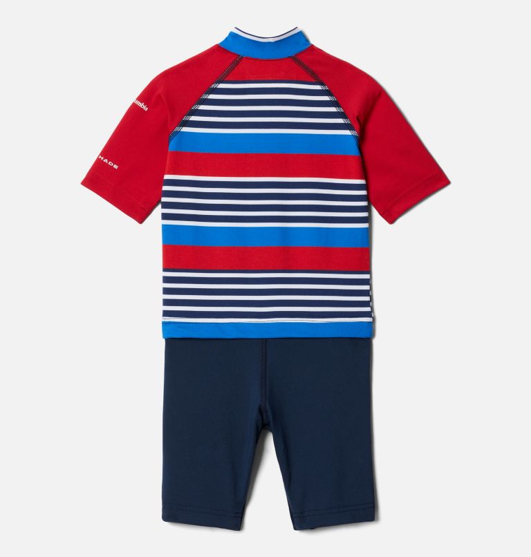 Sandy Shores pour tout-petit Combinaison à protection solaire, Color: Collegiate Navy Milo Stripe, Mtn Red, image 2