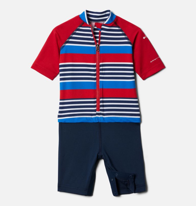 Sandy Shores pour tout-petit Combinaison à protection solaire, Color: Collegiate Navy Milo Stripe, Mtn Red, image 1