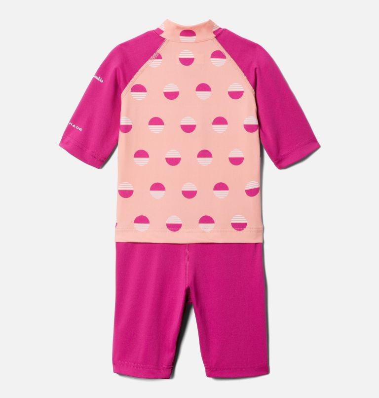 Thumbnail: Toddlers’ Sandy Shores Suit, Color: Coral Reef Sundaze, Wild Fuchsia, image 2