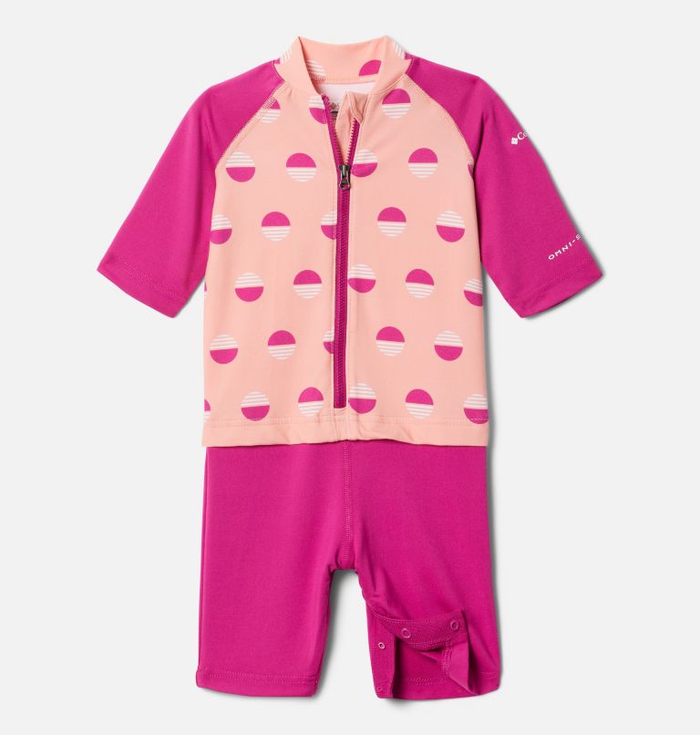 Thumbnail: Toddlers’ Sandy Shores Suit, Color: Coral Reef Sundaze, Wild Fuchsia, image 1
