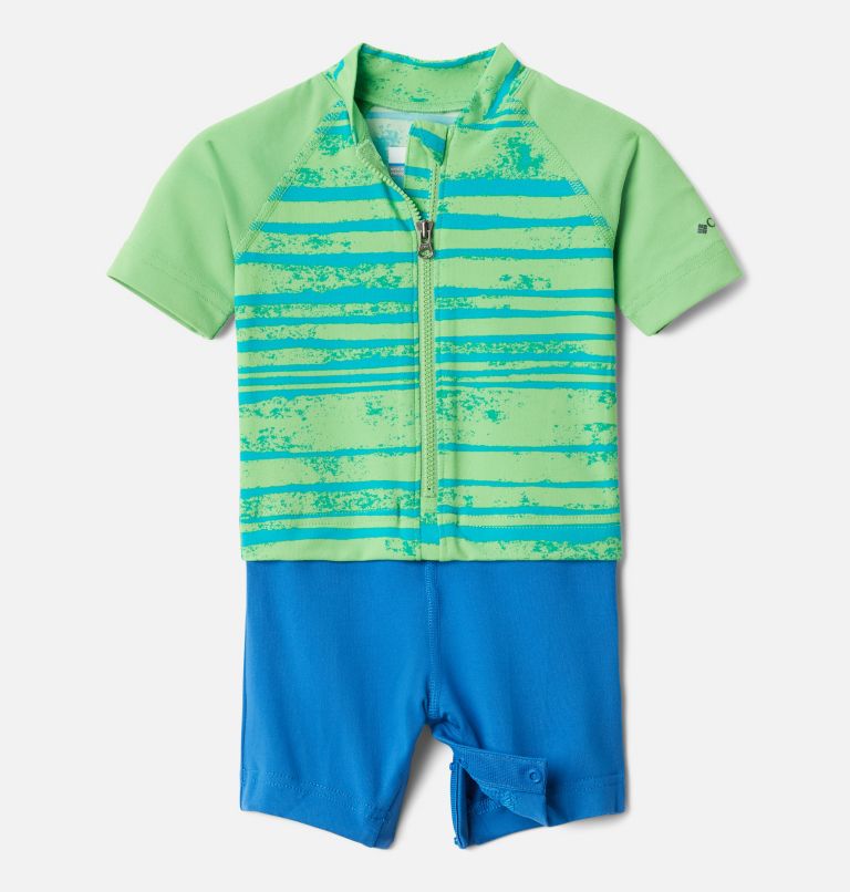 Combinaison anti-UV Sandy Shores pour bébé, Color: Green Boa Texture Stripe, Green Boa, image 1