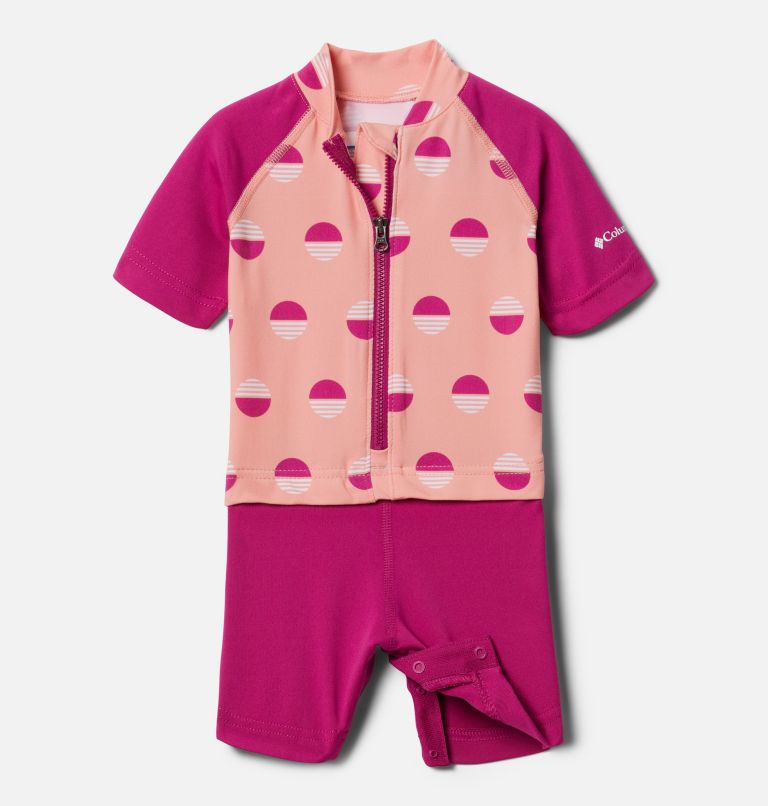 Thumbnail: Infant Sandy Shores Sunguard Suit, Color: Coral Reef Sundaze, Wild Fuchsia, image 1